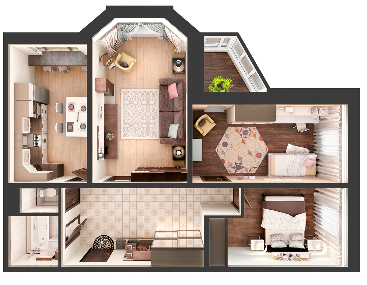 3-комнатная квартира, 84 кв.м, , изображение-2